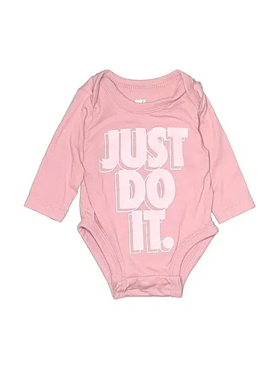 Pre-owned Nike Babies' Long Sleeve Onesie In Pink