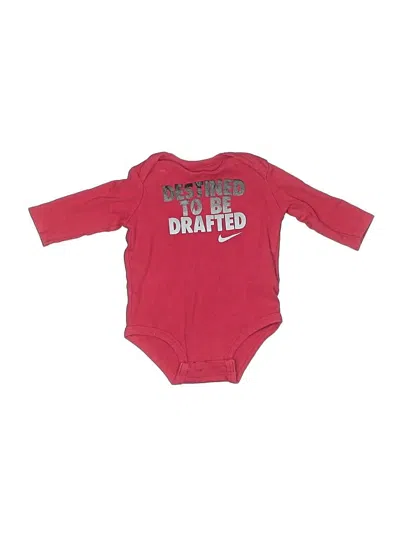 Pre-owned Nike Babies' Long Sleeve Onesie In Red