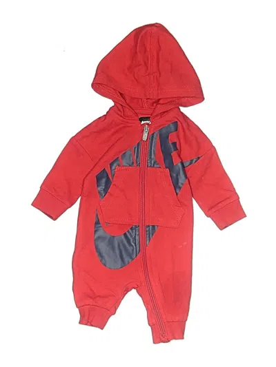 Pre-owned Nike Babies' Long Sleeve Onesie In Red