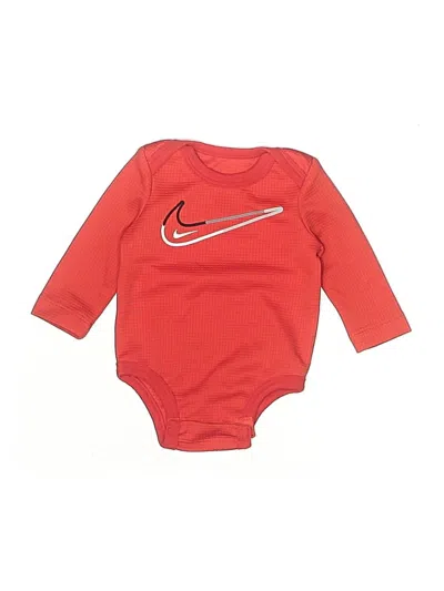 Pre-owned Nike Babies' Long Sleeve Onesie In Red