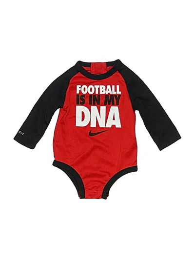 Pre-owned Nike Babies' Long Sleeve Onesie In Red