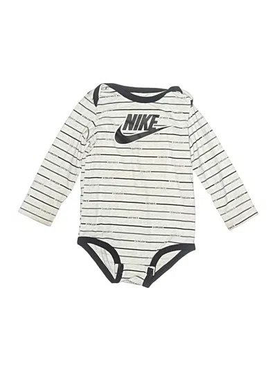 Pre-owned Nike Kids' Long Sleeve Onesie In Silver