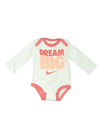 Pre-owned Nike Babies' Long Sleeve Onesie In White