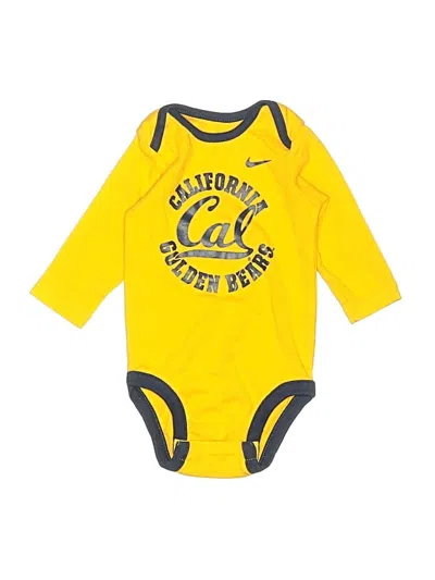 Pre-owned Nike Babies' Long Sleeve Onesie In Yellow