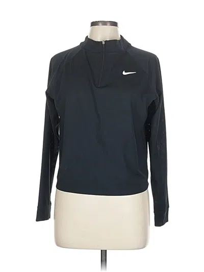 Pre-owned Nike Long Sleeve Polo Shirt In Black