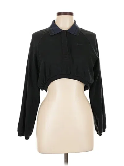 Pre-owned Nike Long Sleeve Polo Shirt In Black