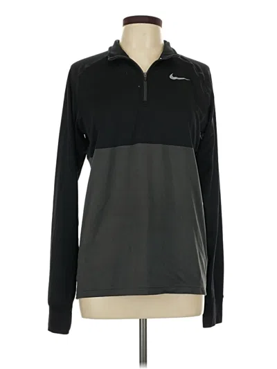 Pre-owned Nike Long Sleeve Polo Shirt In Black
