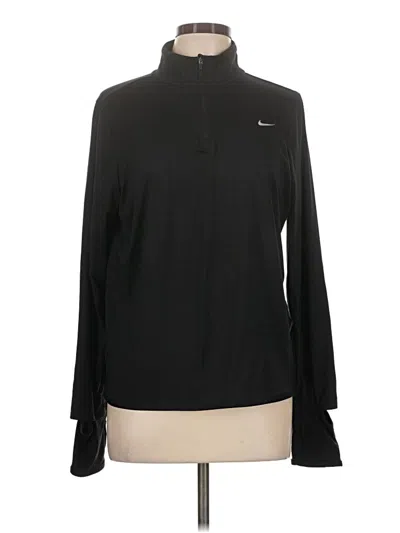 Pre-owned Nike Long Sleeve Polo Shirt In Black