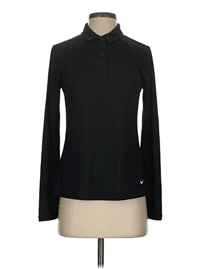 Pre-owned Nike Long Sleeve Polo Shirt In Black