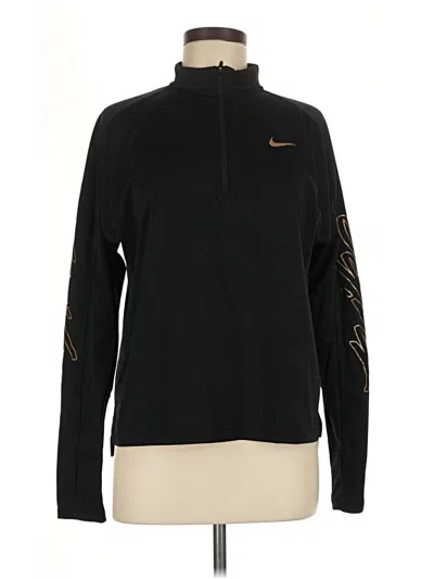 Pre-owned Nike Long Sleeve Polo Shirt In Black