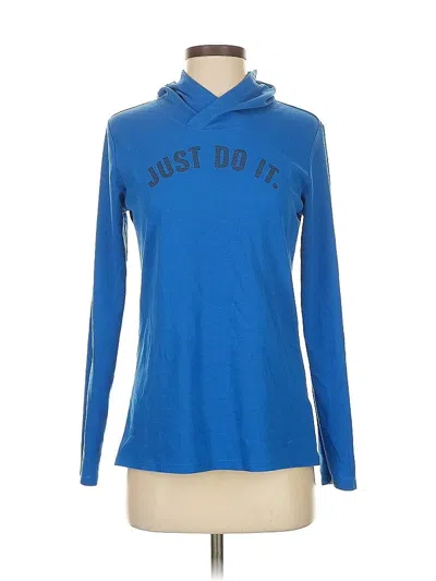 Pre-owned Nike Long Sleeve Polo Shirt In Blue