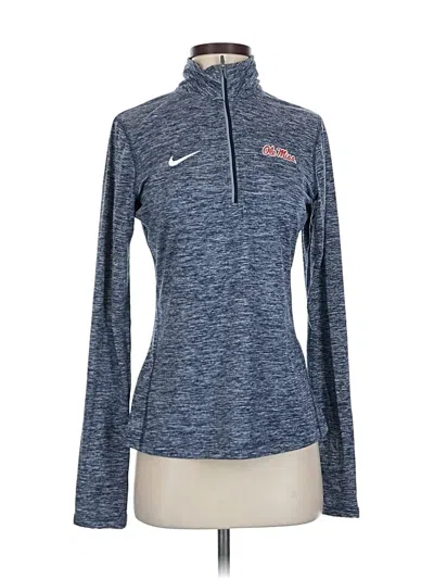 Pre-owned Nike Long Sleeve Polo Shirt In Blue