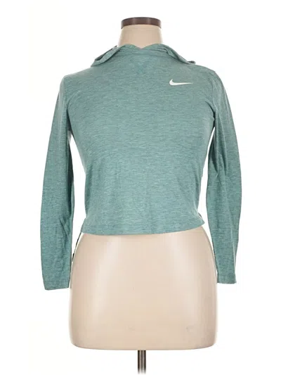 Pre-owned Nike Long Sleeve Polo Shirt In Blue