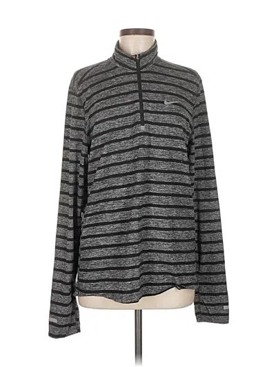 Pre-owned Nike Long Sleeve Polo Shirt In Gray