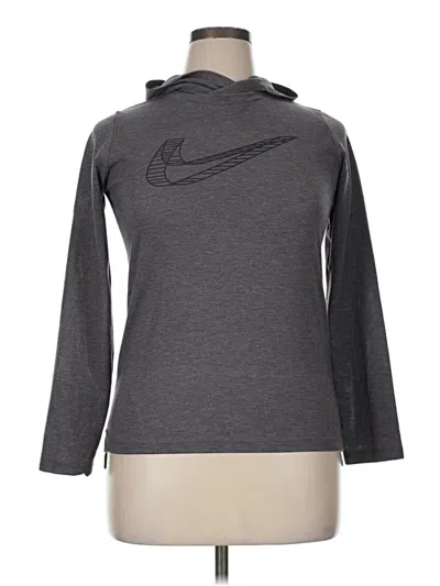 Pre-owned Nike Long Sleeve Polo Shirt In Gray
