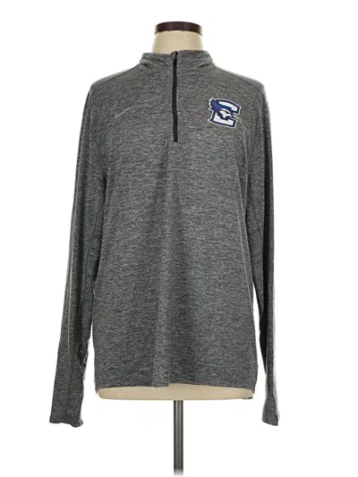 Pre-owned Nike Long Sleeve Polo Shirt In Gray