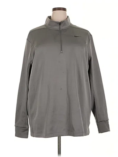 Pre-owned Nike Long Sleeve Polo Shirt In Gray