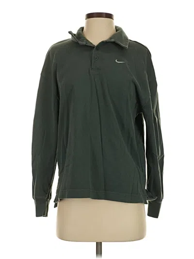 Pre-owned Nike Long Sleeve Polo Shirt In Green