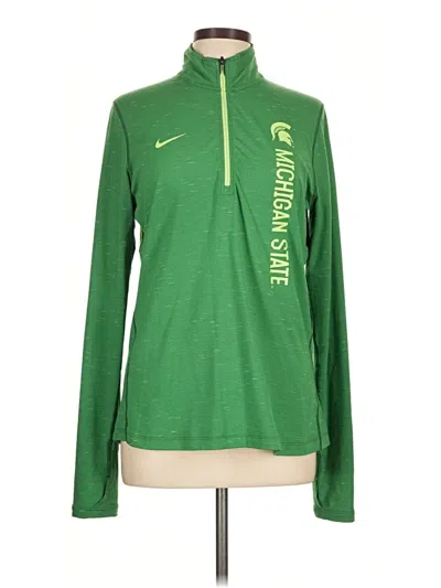 Pre-owned Nike Long Sleeve Polo Shirt In Green