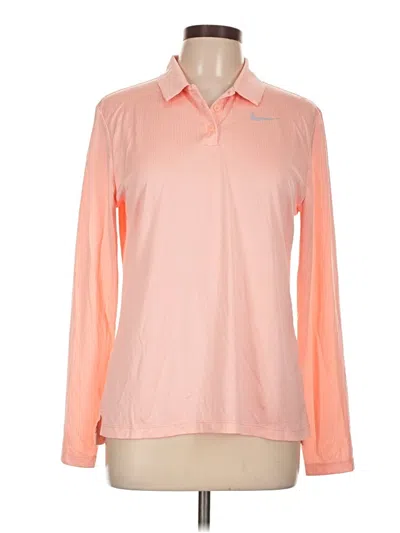 Pre-owned Nike Long Sleeve Polo Shirt In Orange