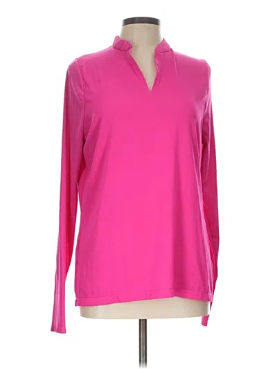 Pre-owned Nike Long Sleeve Polo Shirt In Pink