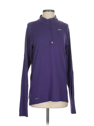 Pre-owned Nike Long Sleeve Polo Shirt In Purple