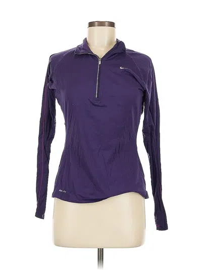 Pre-owned Nike Long Sleeve Polo Shirt In Purple