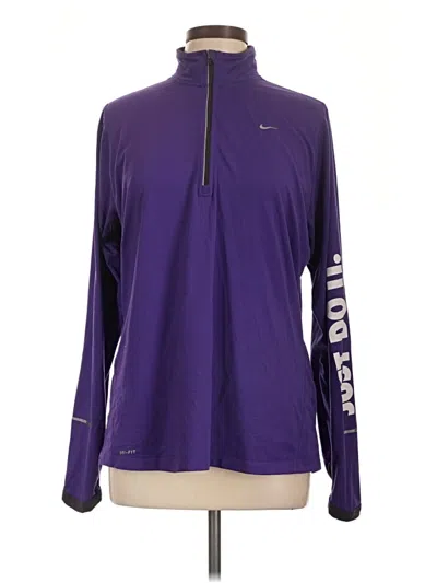 Pre-owned Nike Long Sleeve Polo Shirt In Purple