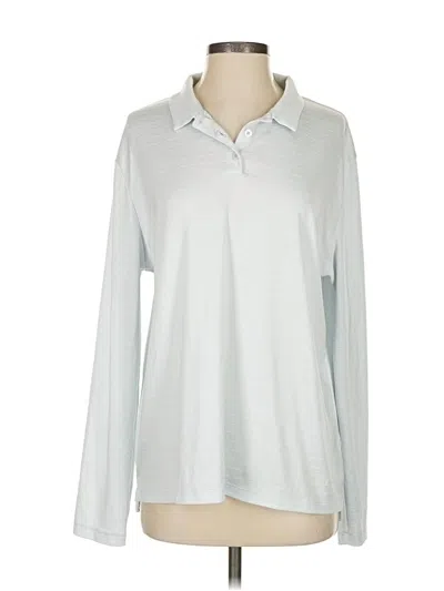 Pre-owned Nike Long Sleeve Polo Shirt In Silver