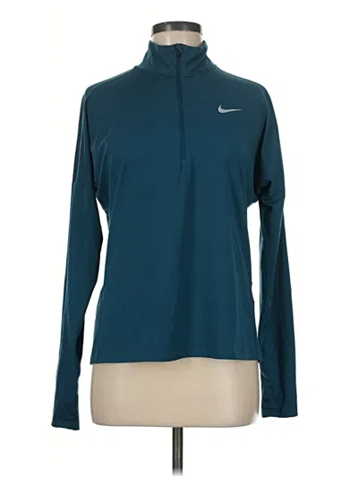 Pre-owned Nike Long Sleeve Polo Shirt In Teal
