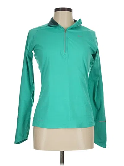Pre-owned Nike Long Sleeve Polo Shirt In Teal