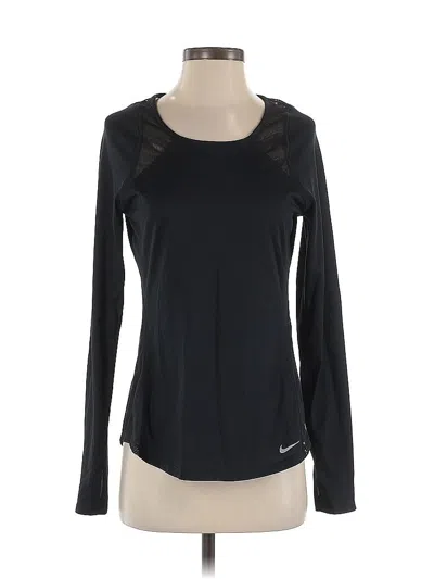 Pre-owned Nike Long Sleeve Top Black Crew Neck Tops