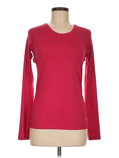 Pre-owned Nike Long Sleeve Top Burgundy Crew Neck Tops