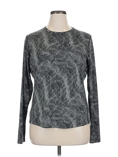 Pre-owned Nike Long Sleeve Top Gray Crew Neck Tops