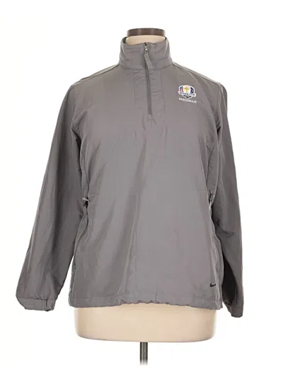 Pre-owned Nike Long Sleeve Top Gray Mock Neckline Tops
