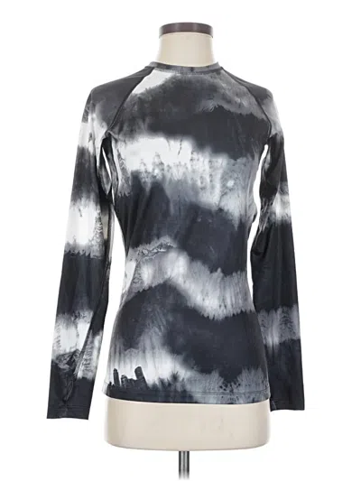 Pre-owned Nike Long Sleeve Top Gray Tie-dye Pattern Mock Neckline Tops