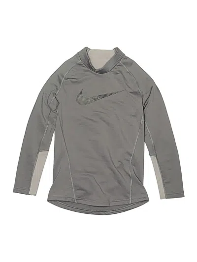 Pre-owned Nike Kids' Long Sleeve Top Gray Tops
