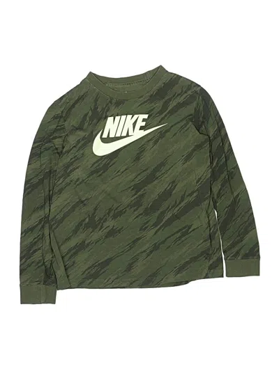 Pre-owned Nike Kids' Long Sleeve Top Green Tops