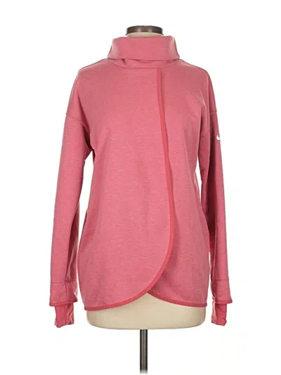 Pre-owned Nike Long Sleeve Top Pink Cowl Neck Tops