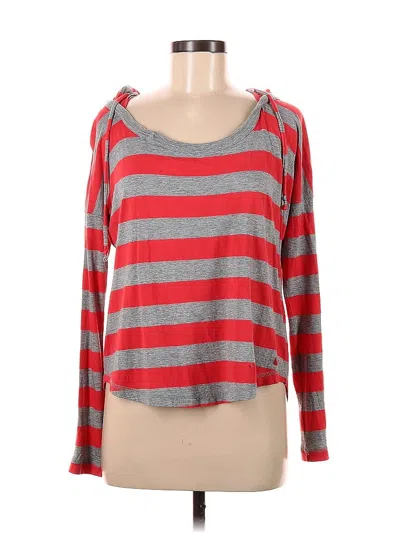 Pre-owned Nike Long Sleeve Top Red Scoop Neck Tops