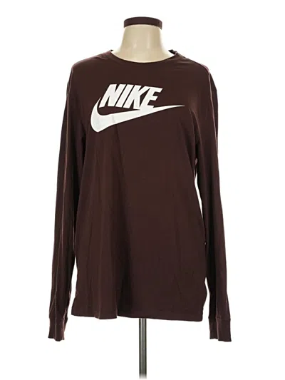 Pre-owned Nike Long Sleeve T-shirt In Brown