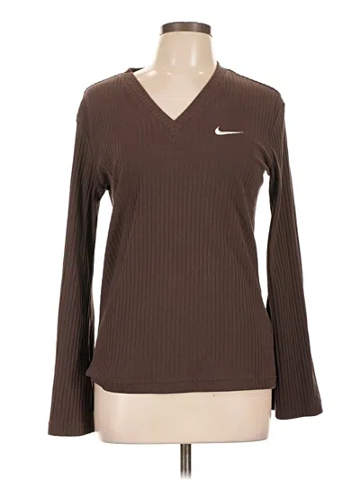 Pre-owned Nike Long Sleeve T-shirt In Brown