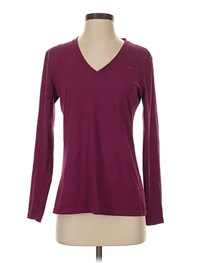 Pre-owned Nike Long Sleeve T-shirt In Burgundy