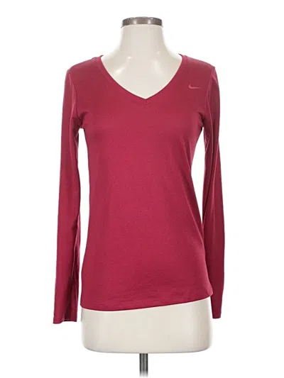 Pre-owned Nike Long Sleeve T-shirt In Burgundy