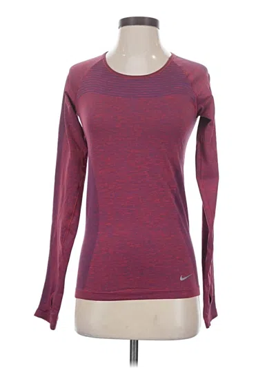 Pre-owned Nike Long Sleeve T-shirt In Burgundy