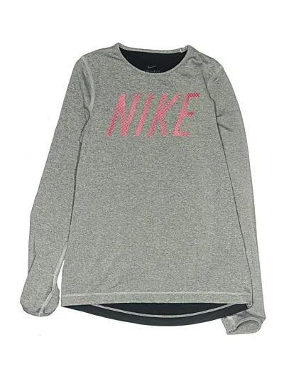 Pre-owned Nike Kids' Long Sleeve T-shirt In Gray