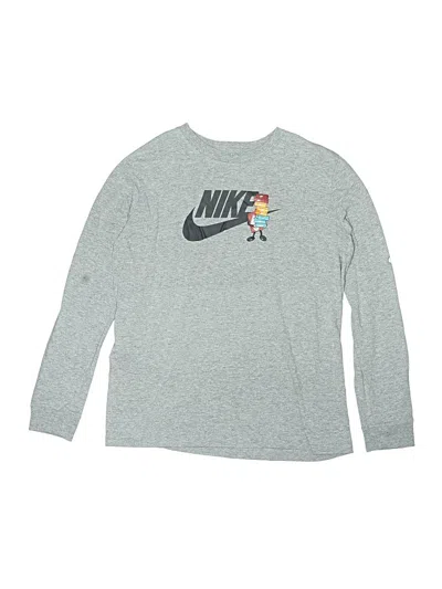 Pre-owned Nike Kids' Long Sleeve T-shirt In Gray