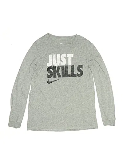 Pre-owned Nike Kids' Long Sleeve T-shirt In Gray