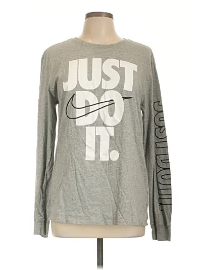 Pre-owned Nike Long Sleeve T-shirt In Gray