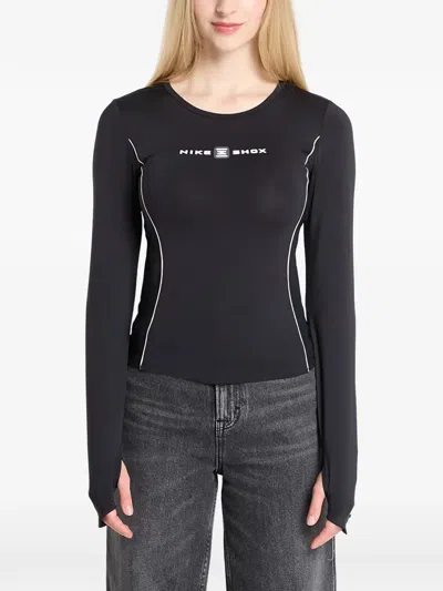 Nike Long-sleeved Logo T-shirt In Black